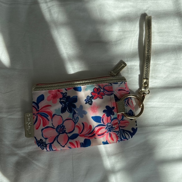 Lilly Pulitzer Pink and Blue Floral Wristlet - Picture 2 of 3